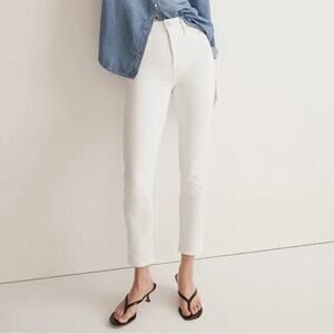 Madewell White Stovepipe Straight Jeans 33 NWT